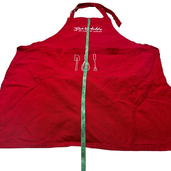 SUR LA TABLE Red Cooking Utensil Embroidered Kitchen Apron One Size Adult Cotton - Picture 7 of 7